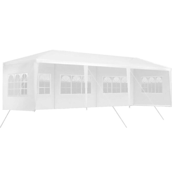 Hacienda 9x3m Marquee Gazebo Tent w/5 Walls Picnic/Garden/Backyard/Party White