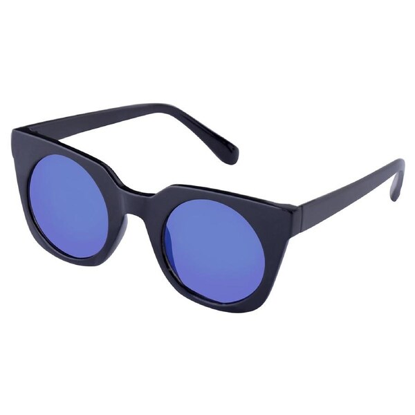 Defy Fashion Angular Cateye UV Lens Women/Ladies Sunglasses Black/Purple Mirror