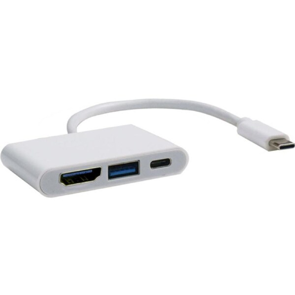 PRO2 HUB3CHD 3 Port USB-C Hub 15Cm Lead 1Xhdmi 1X Usb3 1X USB-C USB-C To 1X HDMI, 1X USB 3.0 & 1X