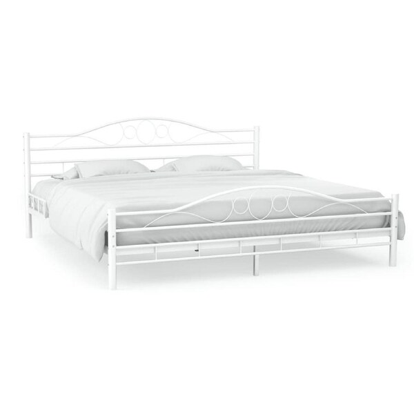 Bed Frame without Mattress White Metal 137x187 cm Double vidaXL