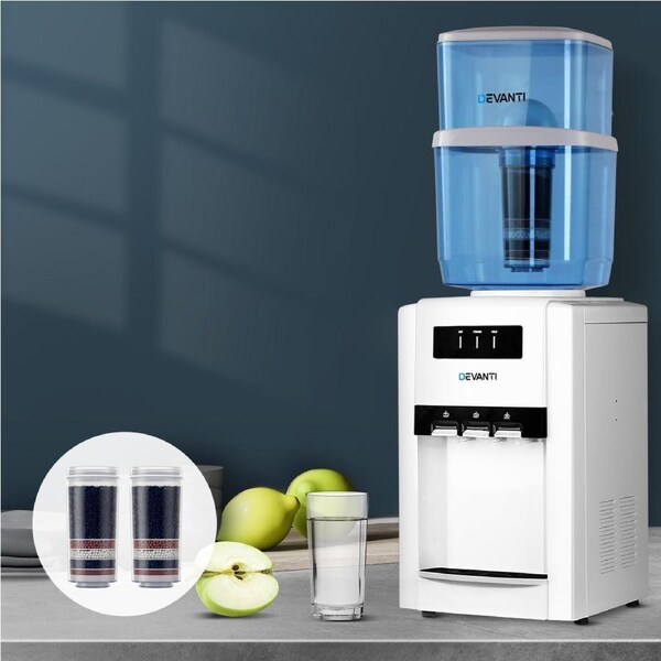 1 Set Devanti Water Cooler Dispenser Bench Top 22L w/2 Filter