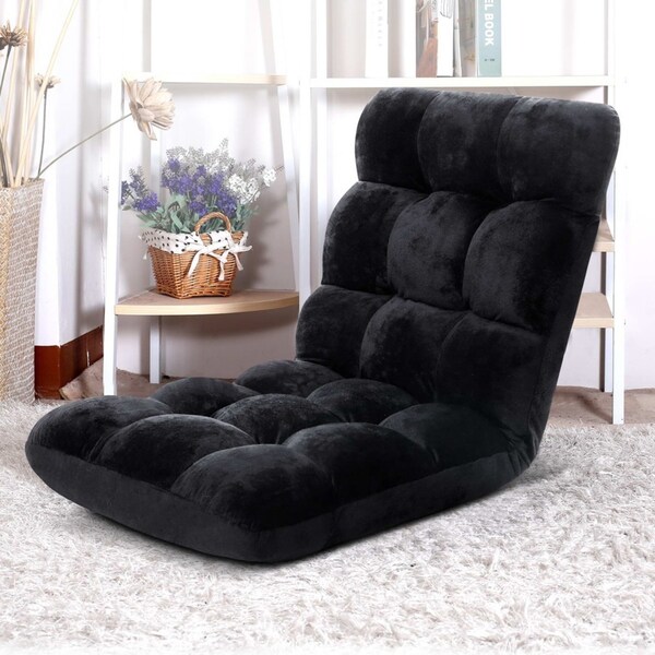Artiss Sofa Bed Single Floor Cushion Lounge Recliner Chair Lounger Living Room Bedroom Furniture Black