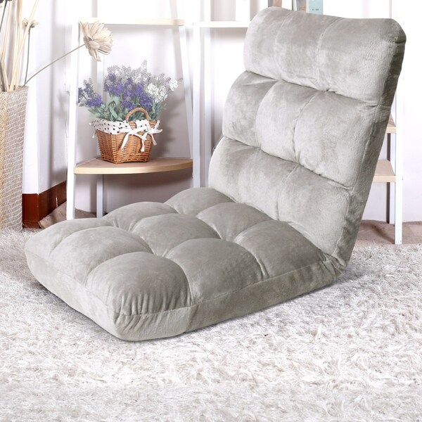 Artiss Sofa Bed Single Floor Cushion Lounge Recliner Chair Lounger Living Room Bedroom Furniture Grey