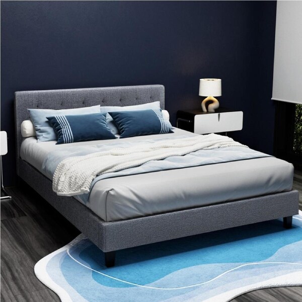 Artiss Bed Frame Queen Grey VANKE