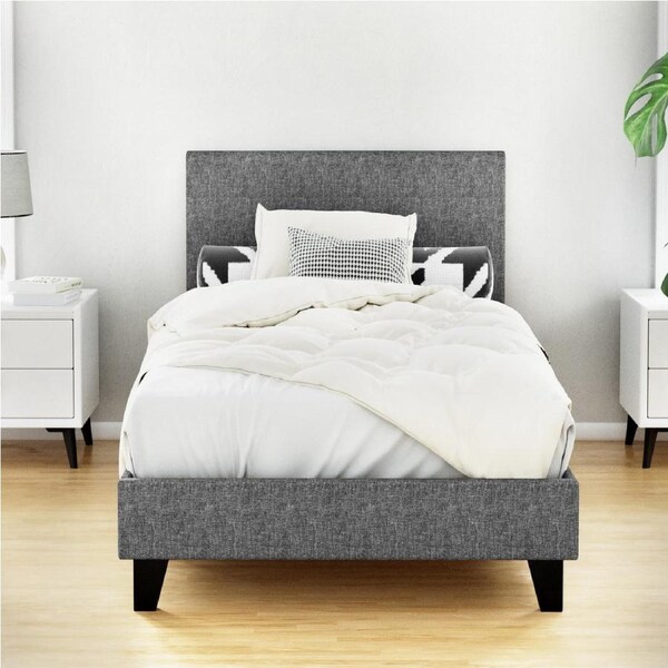 Artiss Bed Frame Single Size Mattress Base Wooden Platform Grey NEO