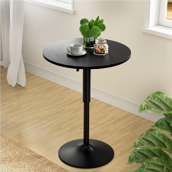 Artiss Bar Table Gas Lift Round Black