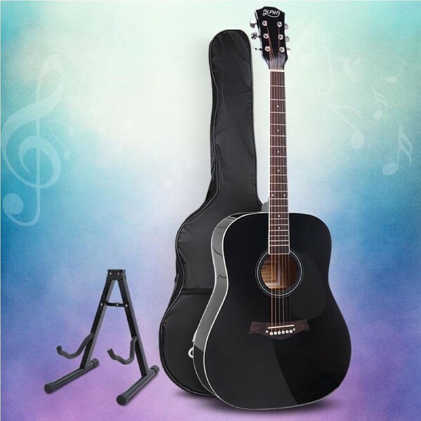 1 set 41in Alpha Acoustic Guitar Steel String Stand Black