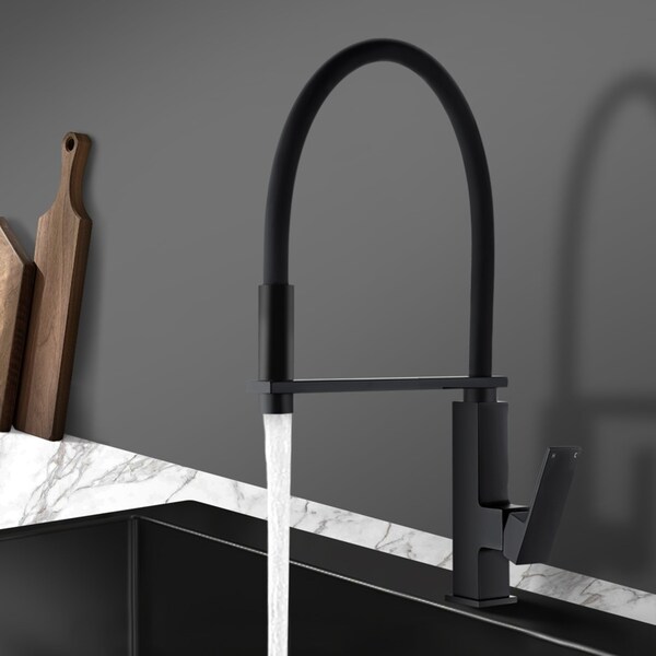 ACA Kitchen Mixer Tap Black Laundry Sink Swivel Rubber Spout kitchen Tap Pull Out Brass Faucet