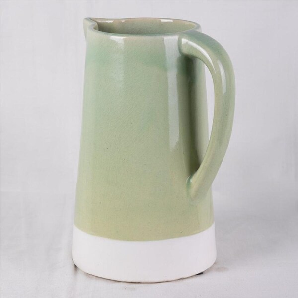 Spring Crackle Ceramic Pitcher/Vase