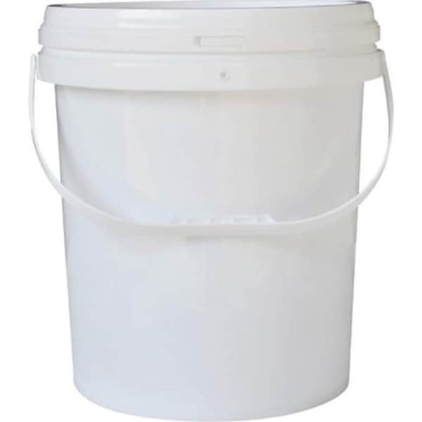 Bulk 10x 10L Plastic Buckets + Lids - Empty White With Handle - Large Food Pail