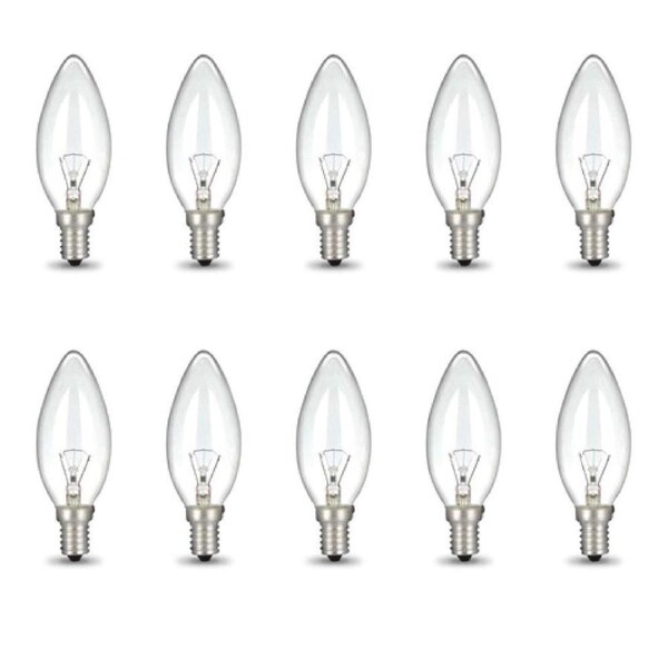 Bulk 10x E14 40W 220V Light Bulbs - C35 Candle Globe For Himalayan Salt Lamp