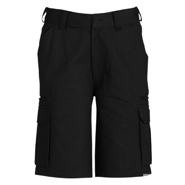 Mens CARGO SHORTS All Sizes 100% COTTON Drill Heavy Work Tradie Military Black / 132"