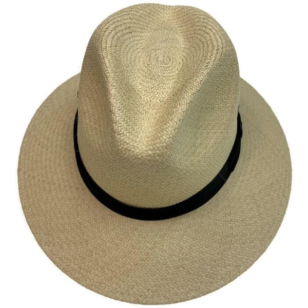 Luxury Genuine Panama Straw Hat Ecuadorian Fedora Wide Brim - Hand Woven in Ecuador MADE IN USA Small (6 3/4 - 6 7/8)