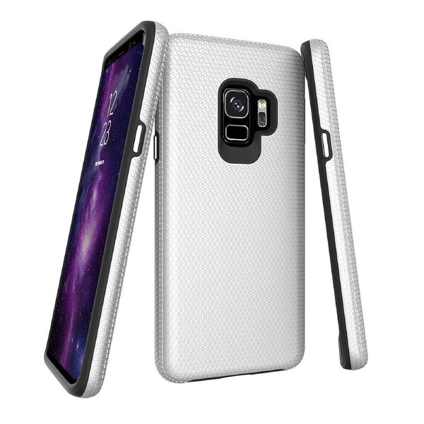 For Samsung Galaxy S9 Case, Silver Armor Shockproof Protective Slim Phone Cover