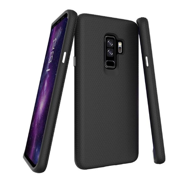 For Samsung Galaxy S9+ PLUS Case, Black Armor Shockproof Protective Phone Cover