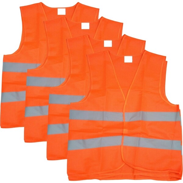 10x Hi Vis Safety VEST Reflective Tape Workwear Orange ONE SIZE Night & Day BULK