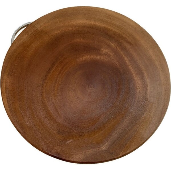 39cm Hard Wood Hygienic Round Cutting Wooden Chopping Board Natural Kitchen