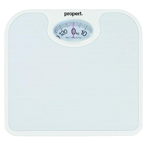 Propert 130kg Mechanical Bathroom Scales Weight Checker Kilo Stone - White