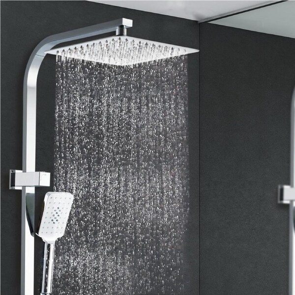 Cefito 10" Rain Shower Head Set Handheld Square 3-Mode Handheld Chrome