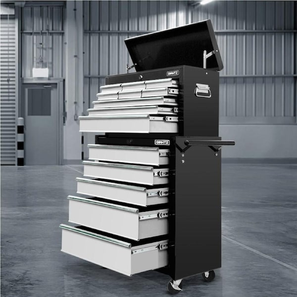 Giantz 14 Drawers Tool Chest Trolley Toolbox Storage Grey