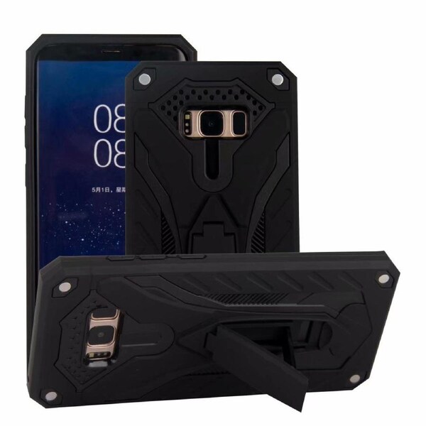 For Samsung Galaxy S8 Case Armour Strong Shockproof Tough Cover Kickstand, Black