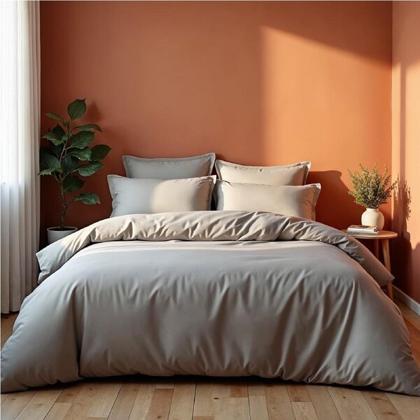 Balmain 1000 Thread Count Hotel Grade Bamboo Cotton Quilt Cover Pillowcases Set Dove / King