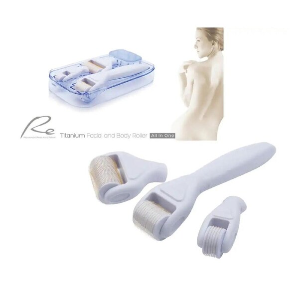Re Facial Derma Roller All In One Set TITANIUM