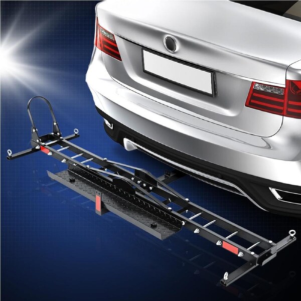 Giantz Motorcycle Motorbike Carrier Rack Arm Dirt Bike Ramp 2"Towbar Steel Black