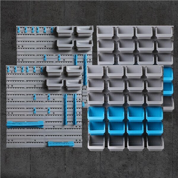 Giantz Wall Mounted Bin Rack Pegboard Tools Storage Workshop Organiser