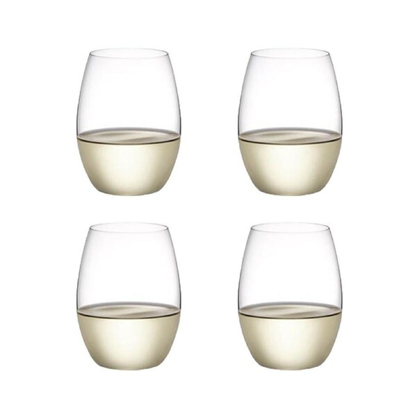 Plumm Vintage Stemless + Wine Glass Set of 4 398ml White