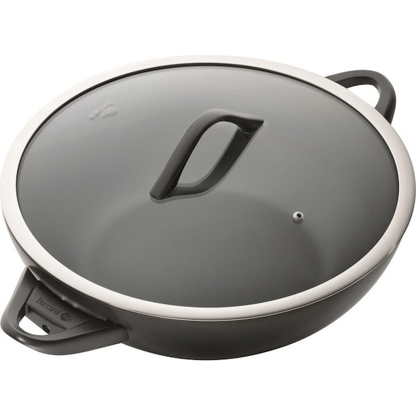 iD3 CS Hard Anodised Non Stick Wok with Lid & Never Hot Handles 36cm Baccarat