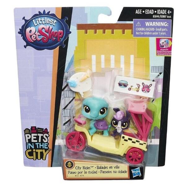 Littlest Pet Shop City Rides Toodles Tortuga #73 and Lolly Lapinfluff #74