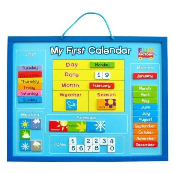 Magnetic My First Calendar Fun Factory Educational Kids Wooden