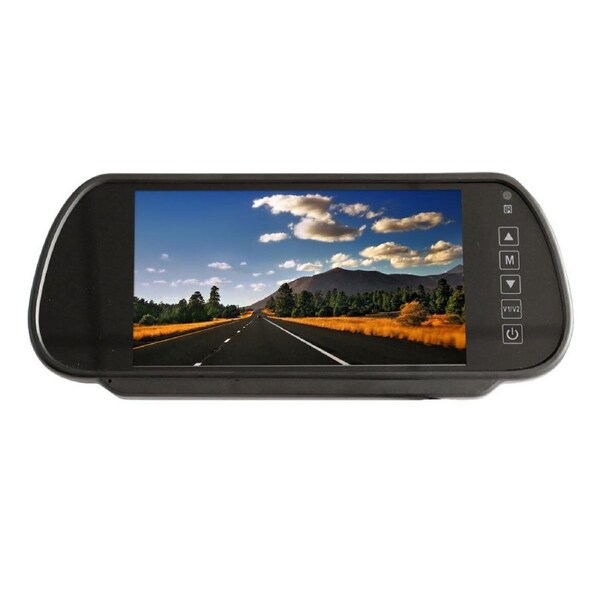 Elinz 7" Clip on Rearview Mirror Monitor Only 12V 24V for Reversing Camera Car Caravan