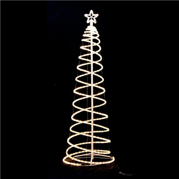 LED 185cm Spiral Rope Light Christmas Tree Star Motif Warm White