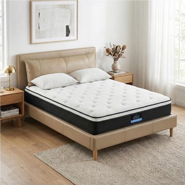 Giselle Bedding Queen Mattress Single Euro Top 21cm Medium Firm