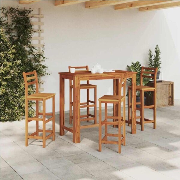 Bar Table Solid Acacia Wood 120x60x105 cm vidaXL