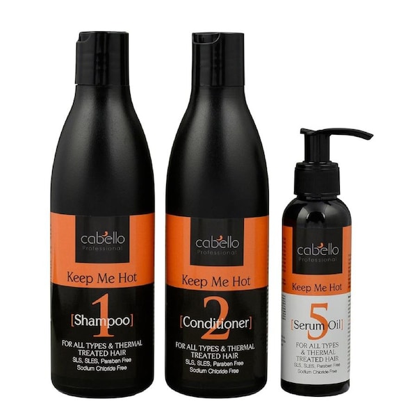 3 x Cabello Shampoo + Conditioner + Serum Oil Keep Me Hot / 2 x 400mL + 120mL