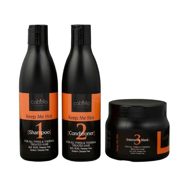 3 x Cabello Shampoo + Conditioner + Mask Keep Me Hot / 2 x 400mL + 500mL