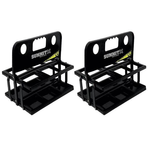2PK Summit Folding 6 Water Bottle Carrier Rugby/Football/Soccer/Sports/Drink BLK