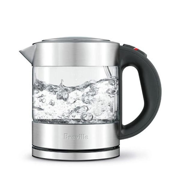 Breville 1L Compact Glass Electric Kettle Pure 2400W Rapid Boil/Auto Shut Off