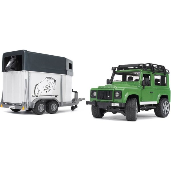 Bruder 61.5cm 1:16 Land Rover Defender Station Wagon Kids Toy w/Horse Trailer
