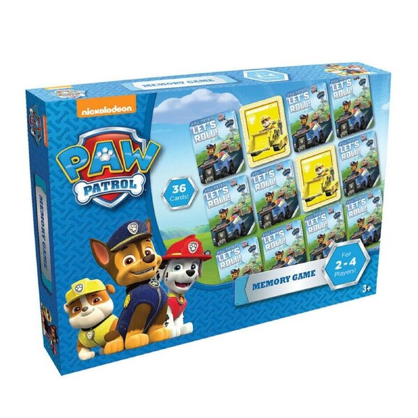 36pc Paw Patrol Educational Memory Playing Card Game Toys 2-4 Players Kids 3y+