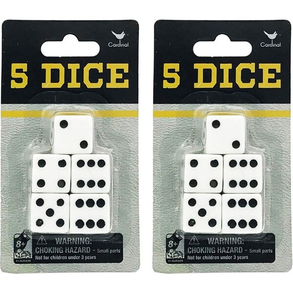10pc Cardinal Classic Dice Pack/Set f/ Board/Table Games/Play/Roll Black/White