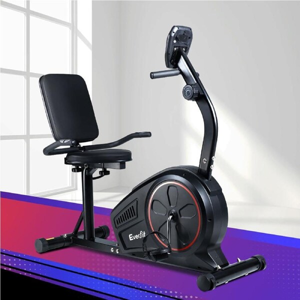 8 Level Everfit Exercise Bike Magnetic Recumbent Indoor Cycling Home Gym Cardio