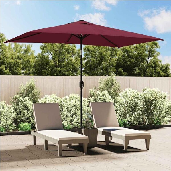 Garden Parasol with Metal Pole 300x200 cm Bordeaux Red vidaXL