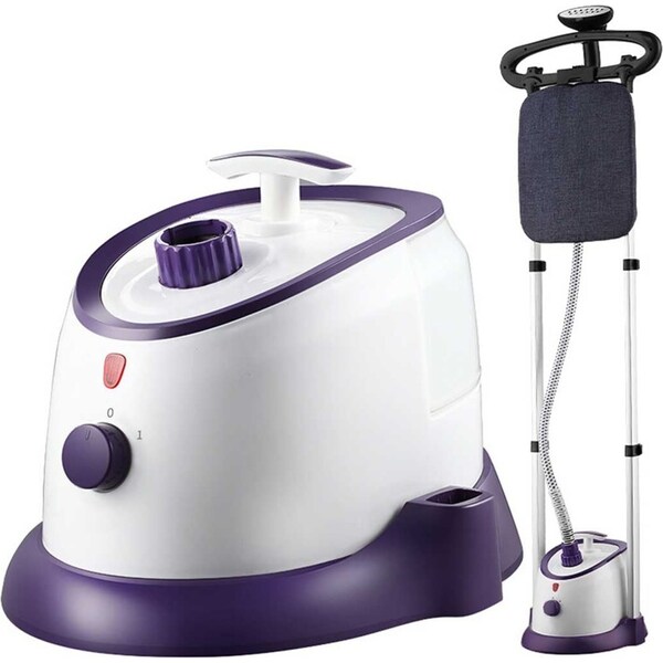 SOGA Garment Steamer Vertical Twin Pole Clothes 1700ml 1800w Steaming Kit Purple
