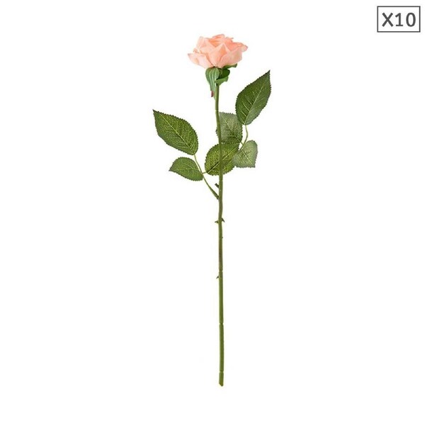 SOGA 10pcs Artificial Silk Flower Fake Rose Bouquet Table Decor Champion