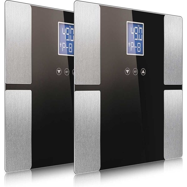 SOGA 2X Digital Electronic LCD Bathroom Body Fat Scale Weighing Scales Weight Monitor Black