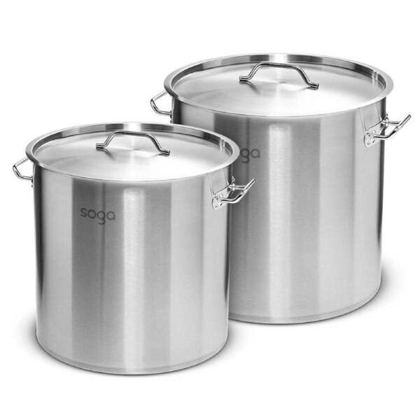 SOGA Stock Pot Thick Stainless Steel 12L 25L 18/10